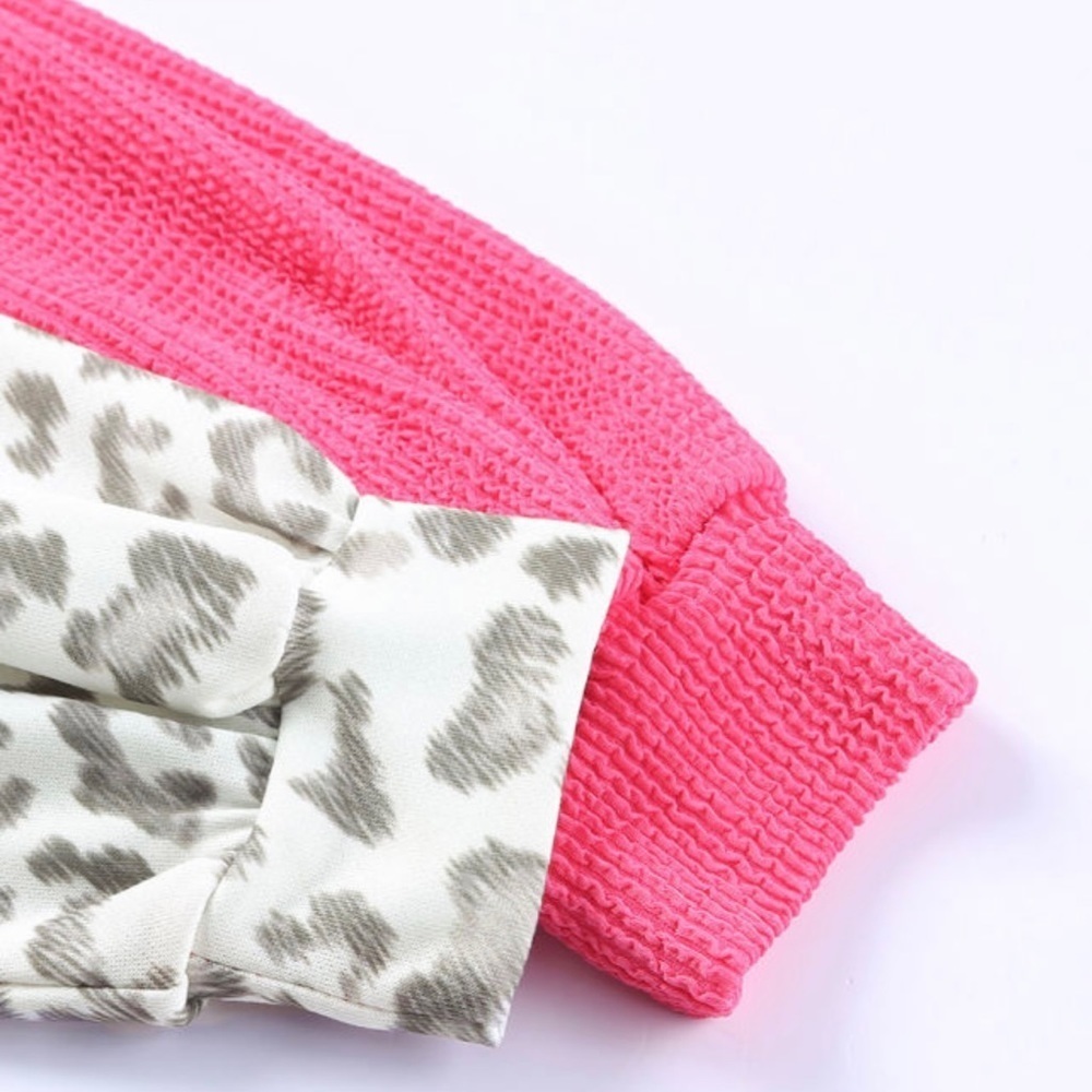 NEW ROSE LEOPARD LONG SLEEVE TOP | Ribbed Color Block Plus Size 2XL - Picture 5 of 11